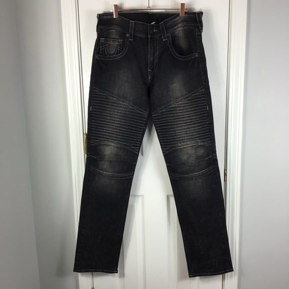 True Religion Men Slim Moto Jeans Size 33